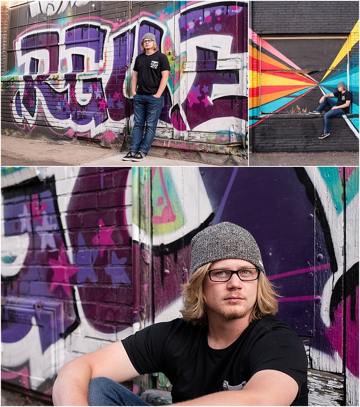 Senior Guy with Graffiti - Denver Senior Photographer